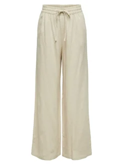 JDYSAY Locker geschnitten Leinen Hose mit weitem Beinschnitt