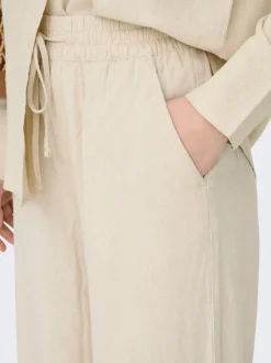 JDYSAY Locker geschnitten Leinen Hose mit weitem Beinschnitt