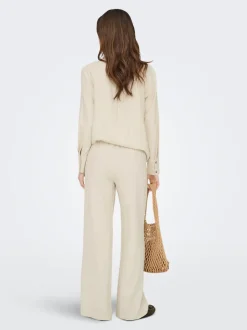 JDYSAY Locker geschnitten Leinen Hose mit weitem Beinschnitt
