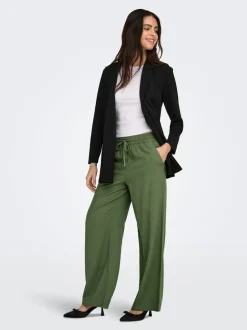 JDYSAY Locker geschnitten Leinen Hose mit weitem Beinschnitt