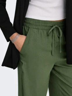 JDYSAY Locker geschnitten Leinen Hose mit weitem Beinschnitt