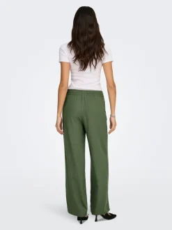 JDYSAY Locker geschnitten Leinen Hose mit weitem Beinschnitt