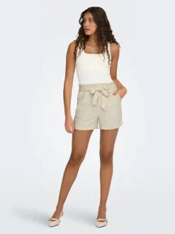 JDYSAY Mittlere Taille Normal geschnitten Leinen Shorts