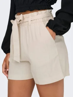 JDYSAY Mittlere Taille Normal geschnitten Leinen Shorts