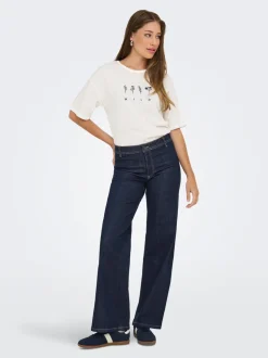 JDYVANESSA Mittlere Taille Weiter Beinschnitt Jeans