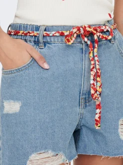 JDYZIGGA Hohe Taille Locker geschnitten Jeans-Shorts