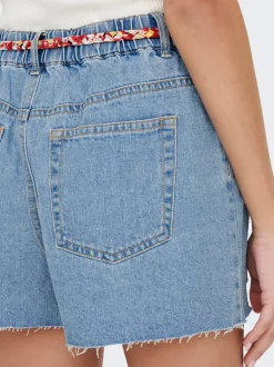 JDYZIGGA Hohe Taille Locker geschnitten Jeans-Shorts