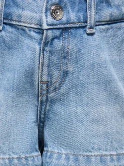 KMGCOMET Mittlere Taille Weiter Beinschnitt Jeans-Shorts