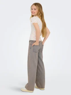 KOGBAXTER Hohe Taille Weiter Beinschnitt Jeans