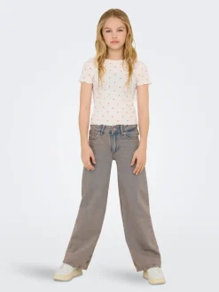 KOGBAXTER Hohe Taille Weiter Beinschnitt Jeans