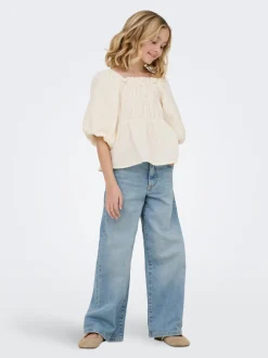 KOGBROOME Hohe Taille Weiter Beinschnitt Jeans