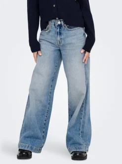 KOGBROOME Hohe Taille Weiter Beinschnitt Jeans