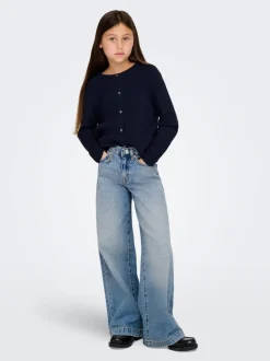 KOGBROOME Hohe Taille Weiter Beinschnitt Jeans