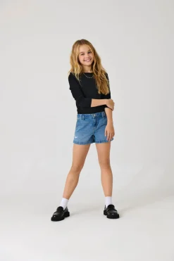 KOGCOMET Mittlere Taille Weiter Beinschnitt Jeans-Shorts