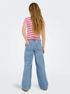 KOGCOMET Mittlere Taille Weiter Beinschnitt Jeans