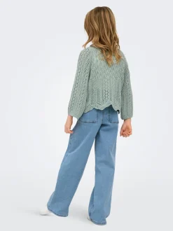 KOGFREE Mittlere Taille Weiter Beinschnitt Jeans
