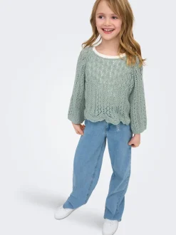 KOGFREE Mittlere Taille Weiter Beinschnitt Jeans