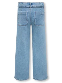 KOGFREE Mittlere Taille Weiter Beinschnitt Jeans