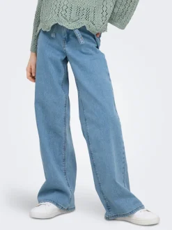 KOGFREE Mittlere Taille Weiter Beinschnitt Jeans