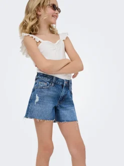 KOGGABI Hohe Taille Normal geschnitten Jeans-Shorts