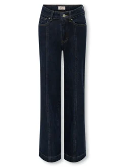 KOGHOPE Hohe Taille Weiter Beinschnitt Knöchellang Jeans