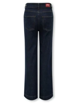 KOGHOPE Hohe Taille Weiter Beinschnitt Knöchellang Jeans