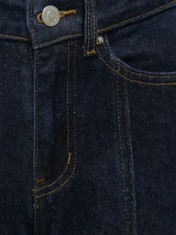KOGHOPE Hohe Taille Weiter Beinschnitt Knöchellang Jeans