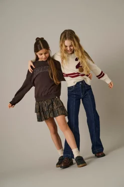 KOGHOPE Hohe Taille Weiter Beinschnitt Knöchellang Jeans