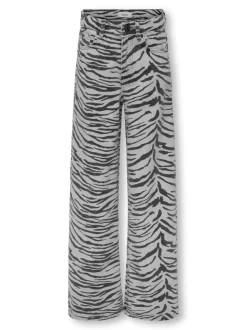 KOGHOPE Hohe Taille Weiter Beinschnitt Jeans