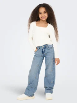 KOGJUICY Hohe Taille Weiter Beinschnitt Jeans