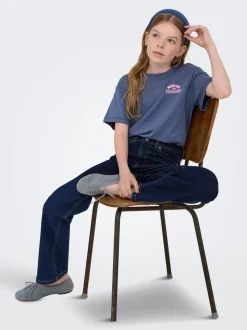 KOGJUICY Mittlere Taille Weiter Beinschnitt Jeans