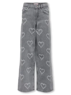 KOGLUMI Hohe Taille Weiter Beinschnitt Jeans