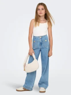 KOGMADELINE Hohe Taille Weiter Beinschnitt Jeans