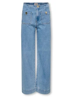 KOGMADELINE Hohe Taille Weiter Beinschnitt Jeans