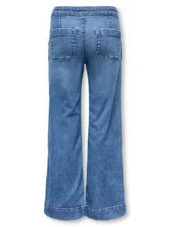 KOGMADISON Hohe Taille Weiter Beinschnitt Knöchellang Jeans