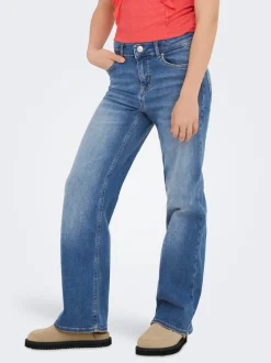KOGMADISON Mittlere Taille Weiter Beinschnitt Jeans