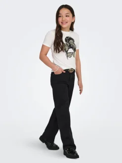 KOGMADISON Mittlere Taille Weiter Beinschnitt Jeans