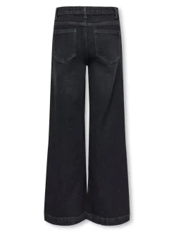 KOGNEW Mittlere Taille Weiter Beinschnitt Jeans