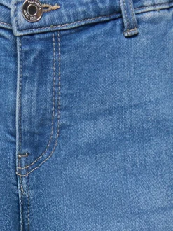KOGNEW Mittlere Taille Weiter Beinschnitt Jeans