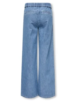 KOGYASMIN Mittlere Taille Weiter Beinschnitt Jeans