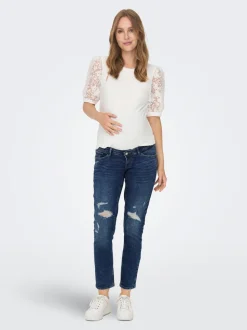 OLMENEDA Hohe Taille Gerade geschnitten Knöchellang Jeans