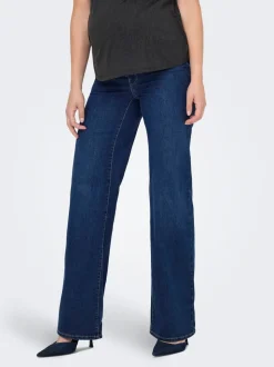 OLMWAUW Mittlere Taille Weiter Beinschnitt Jeans