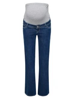 OLMWAUW Mittlere Taille Weiter Beinschnitt Jeans
