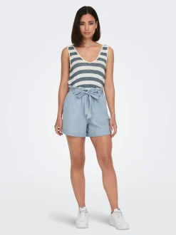 ONLBEA Hohe Taille Normal geschnitten Jeans-Shorts