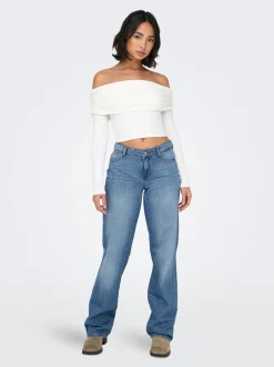 ONLBRITNEY Niedrige Taille Gerade geschnitten Jeans