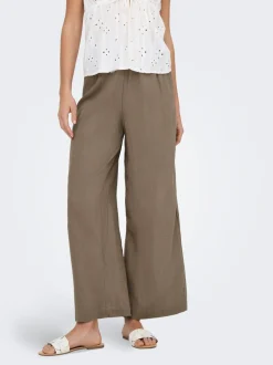 ONLBRUXELLES Gerade geschnitten Leinen Hose