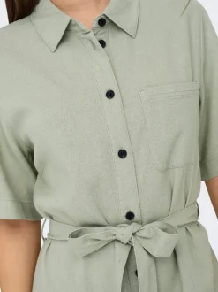 ONLCARO Leinen Midikleid