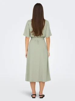 ONLCARO Leinen Midikleid