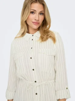 ONLCARO Leinen Midikleid