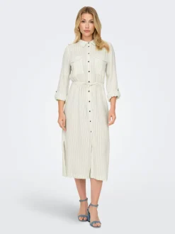 ONLCARO Leinen Midikleid